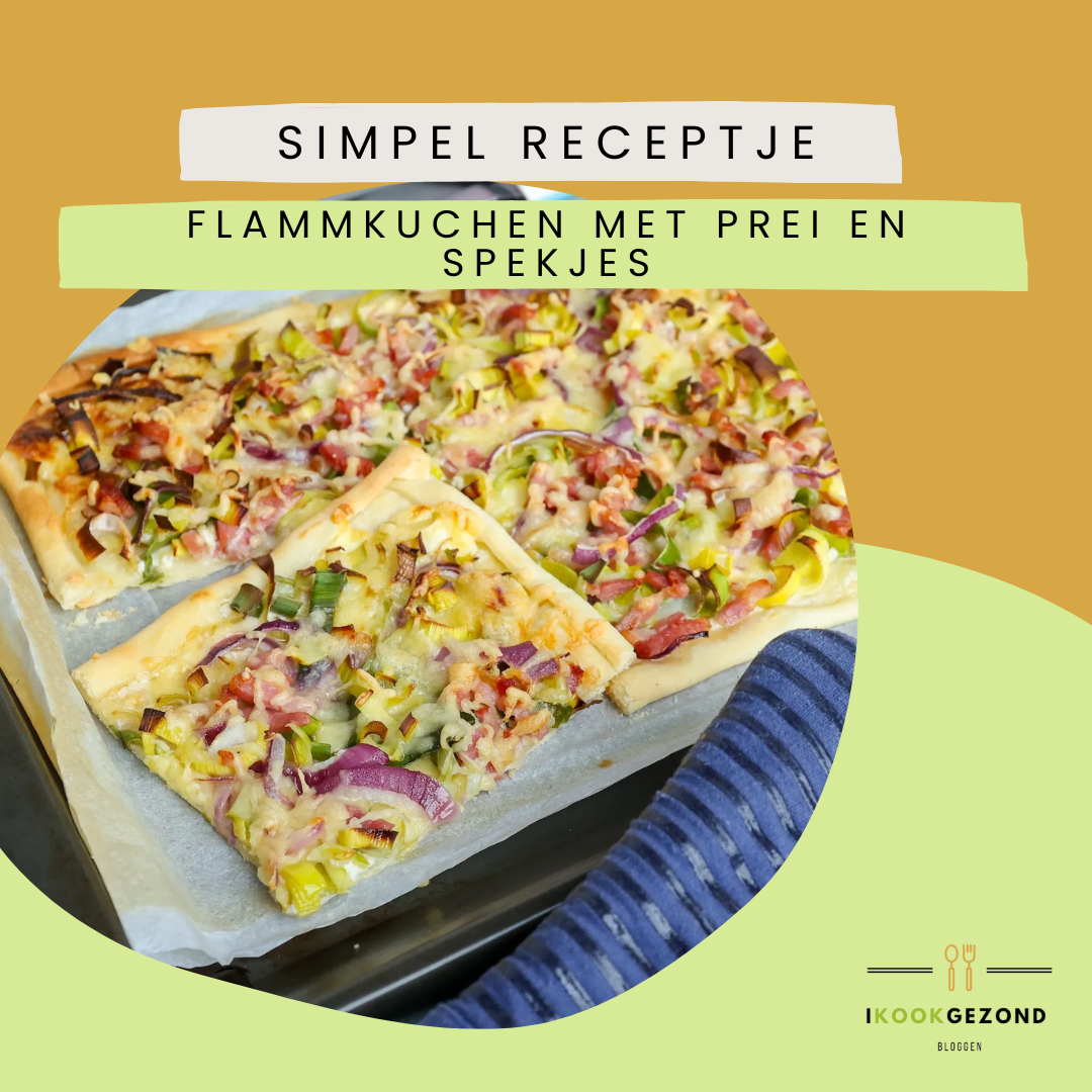 FLAMMKUCHEN MET PREI EN SPEKJES